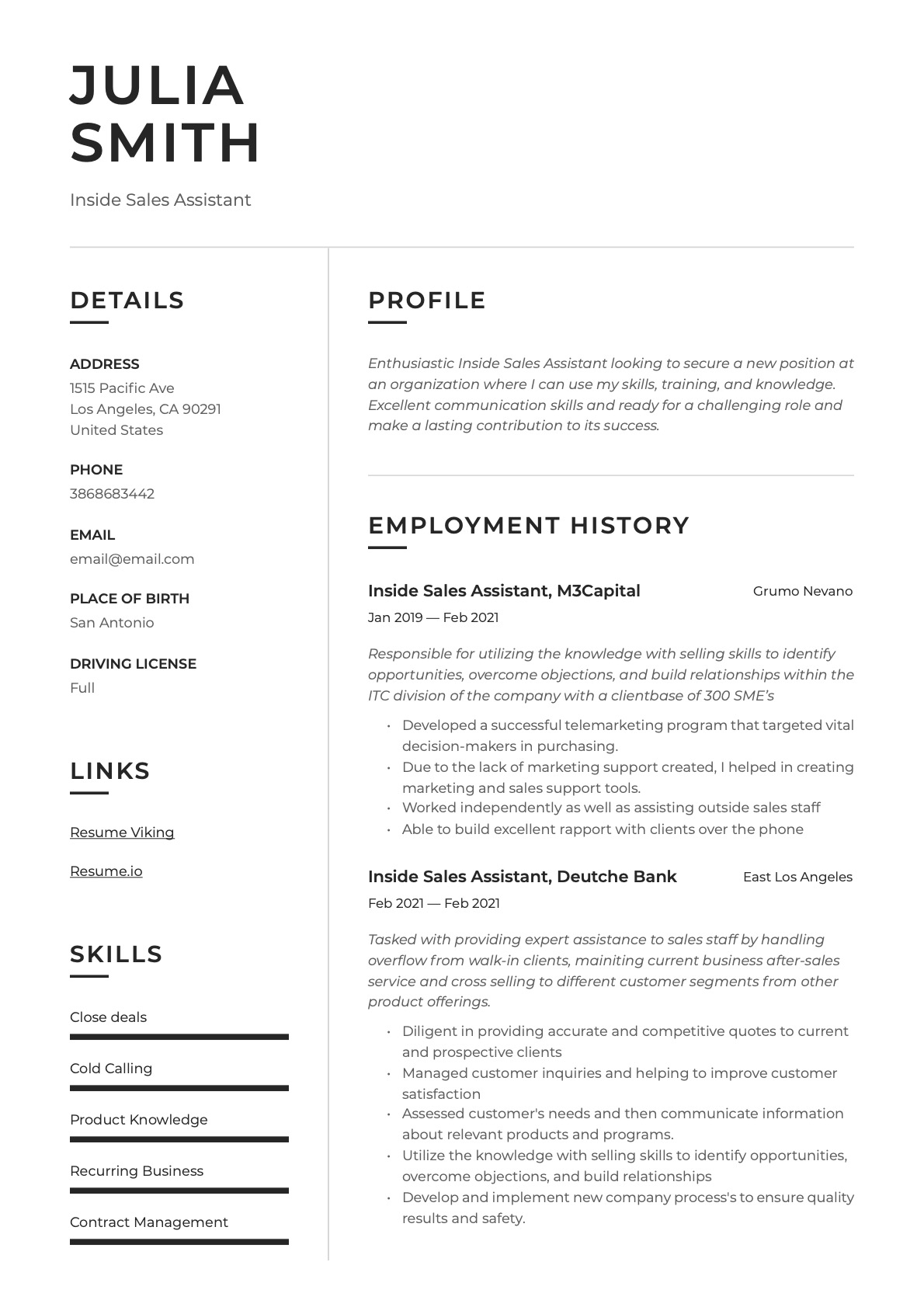 Example Resume Inside Sales Assistant-14