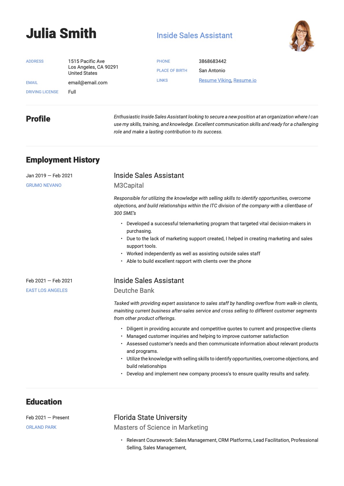 Example Resume Inside Sales Assistant-16