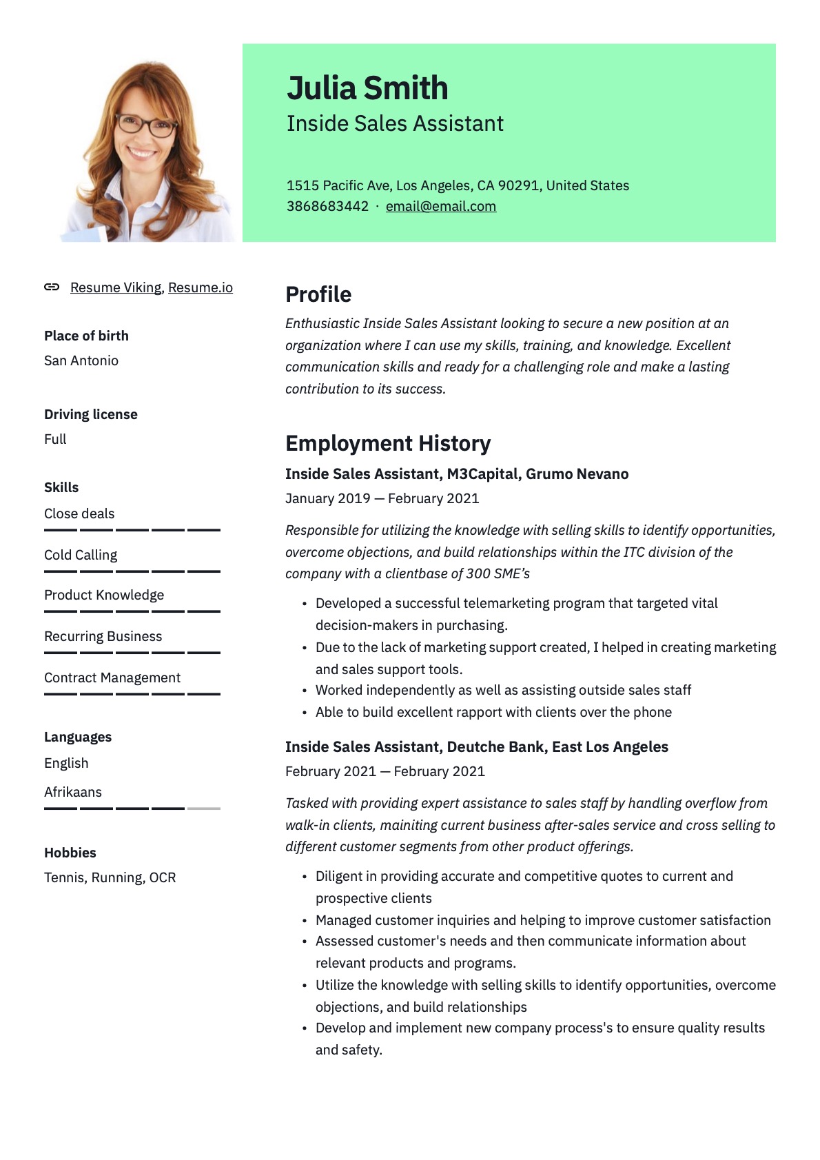 Example Resume Inside Sales Assistant-3