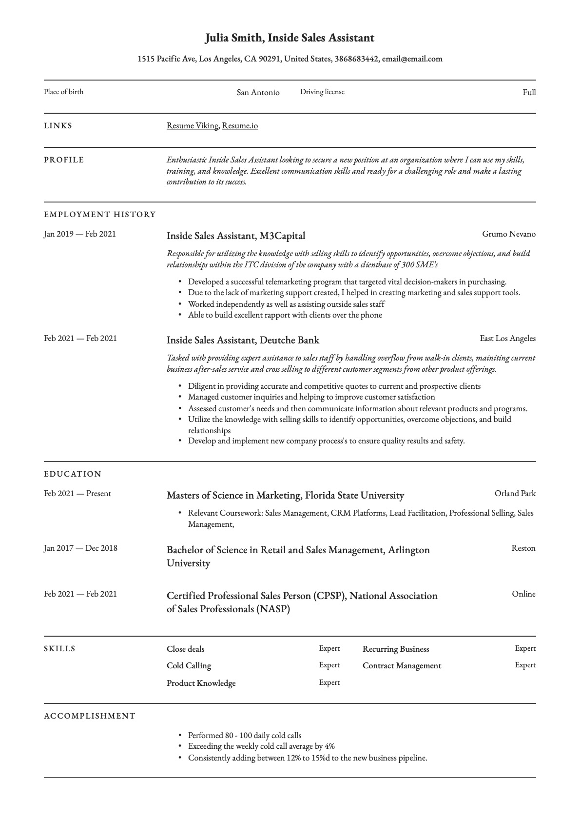 Example Resume Inside Sales Assistant-5