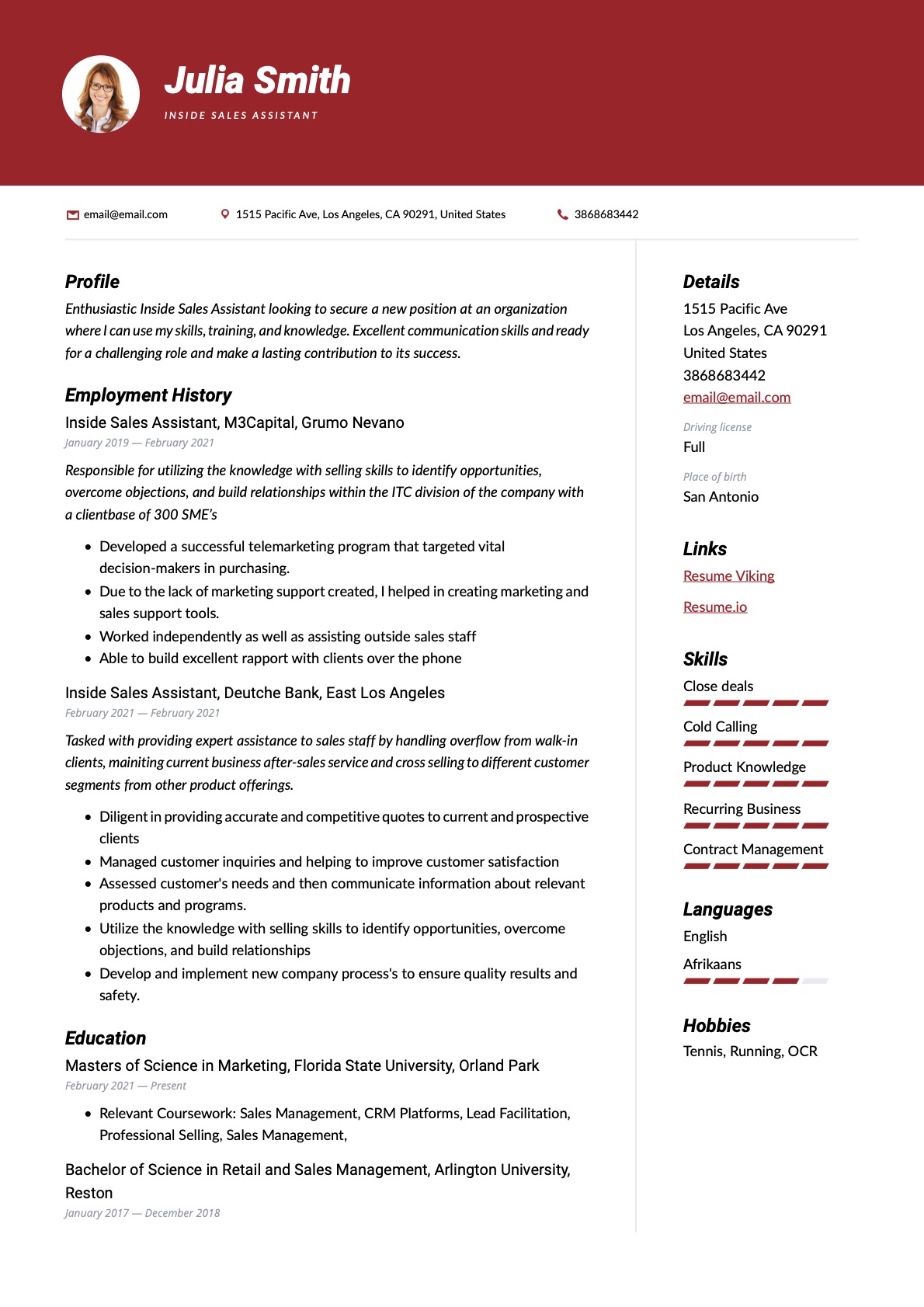 Example Resume Inside Sales Assistant-7