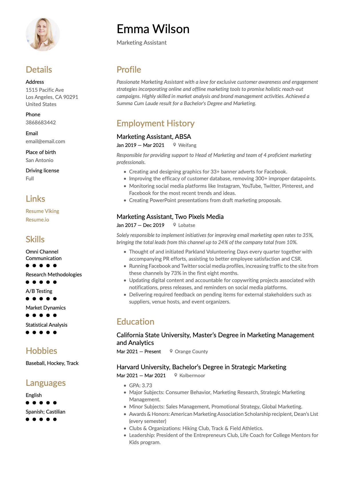 Example Resume Marketing Assistant-17