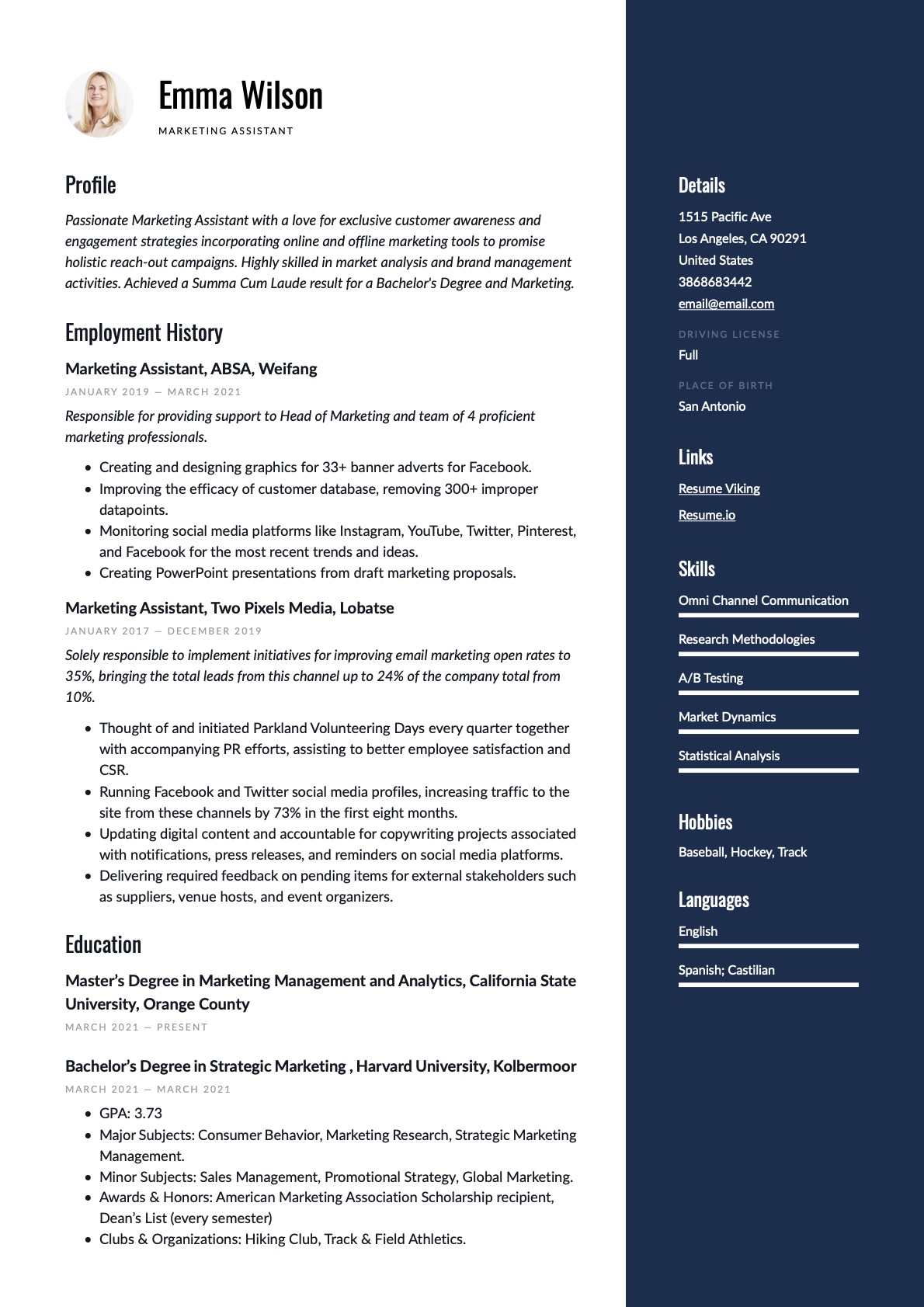 Example Resume Marketing Assistant-4