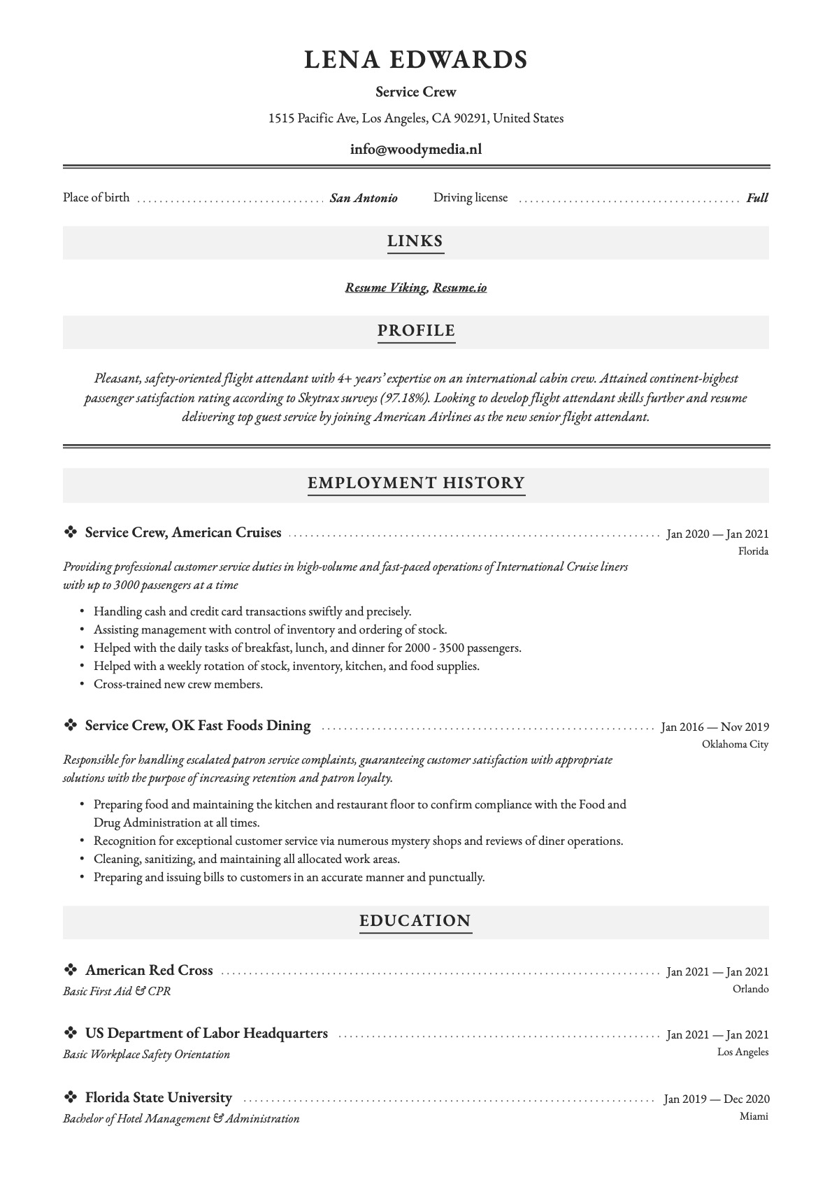 Example Resume Service Crew-10