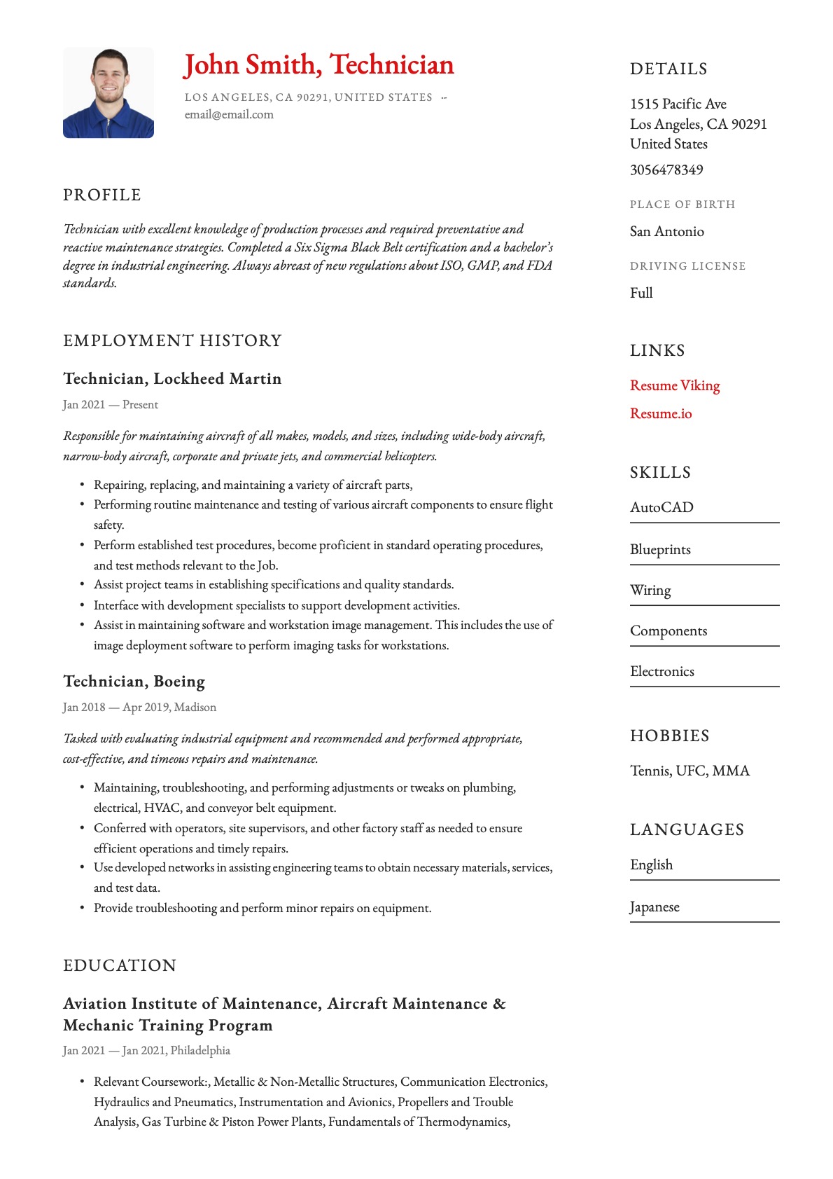 Example Resume Technician-13