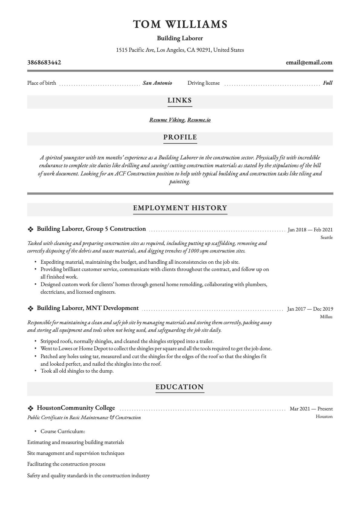 Example Resume Building Laborer-10