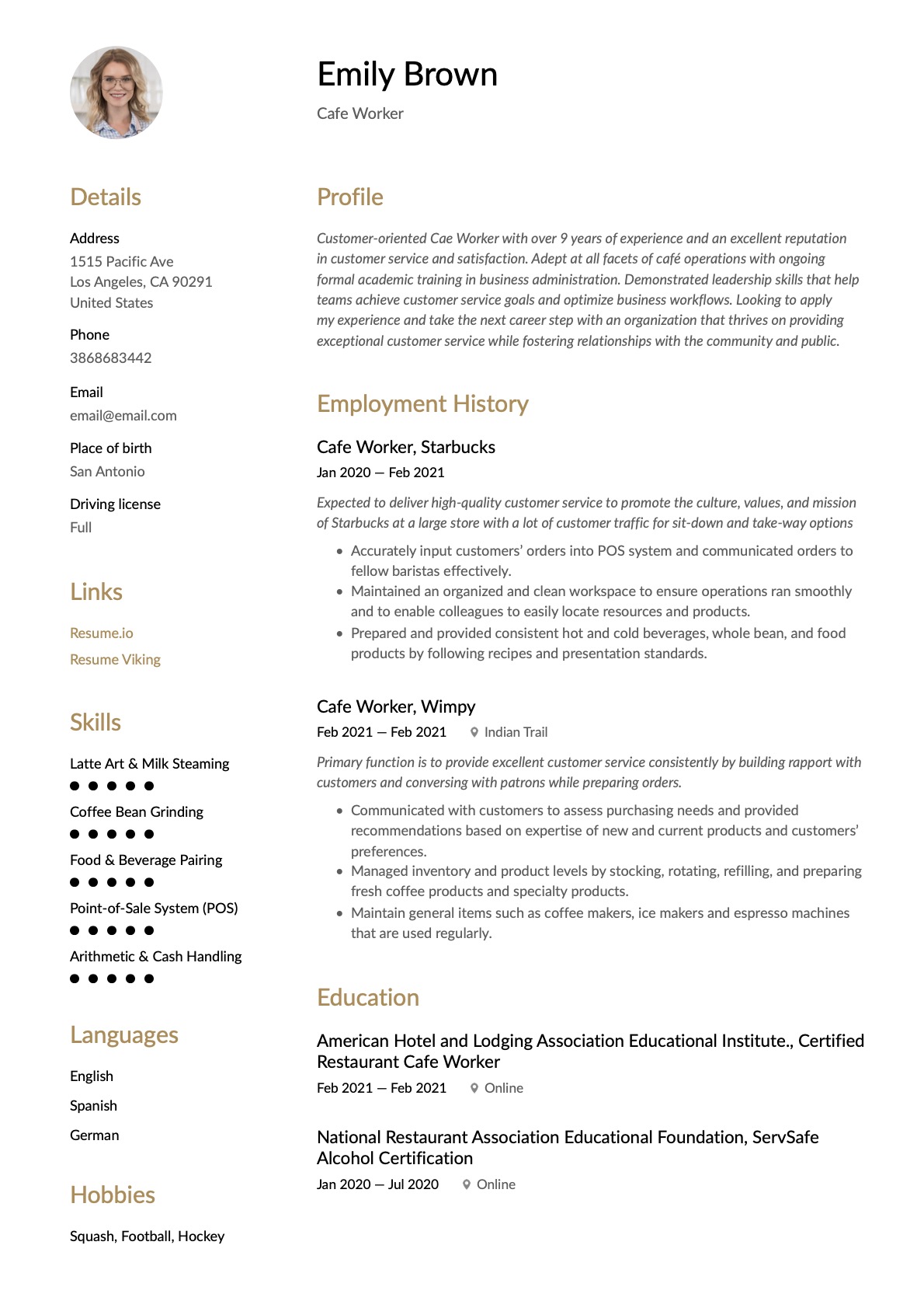 Example Resume Cafe Worker-17