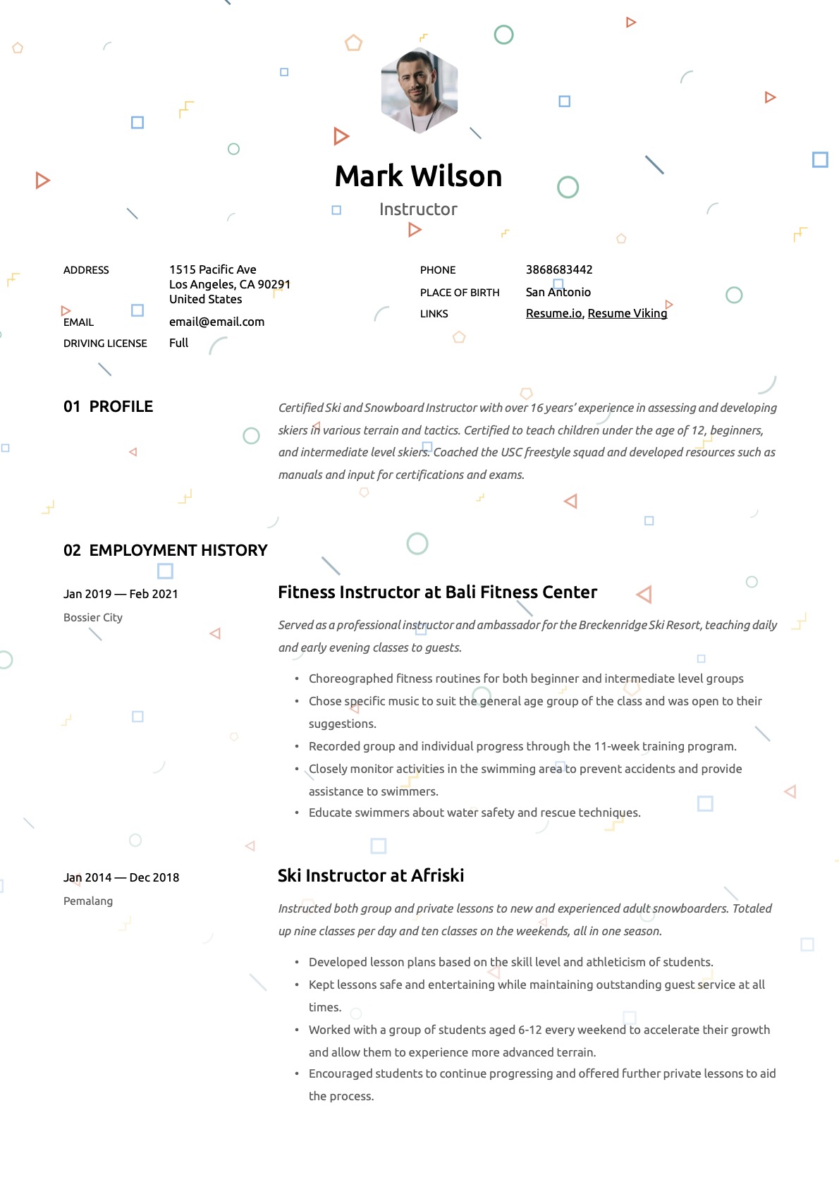 Example Resume Instructor-15