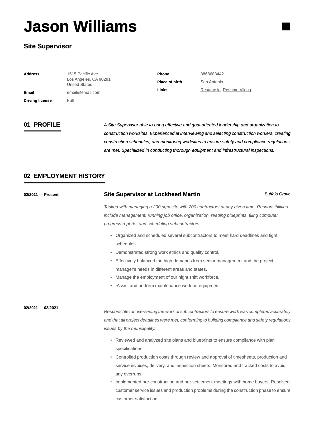 Example Resume Site Supervisor-10