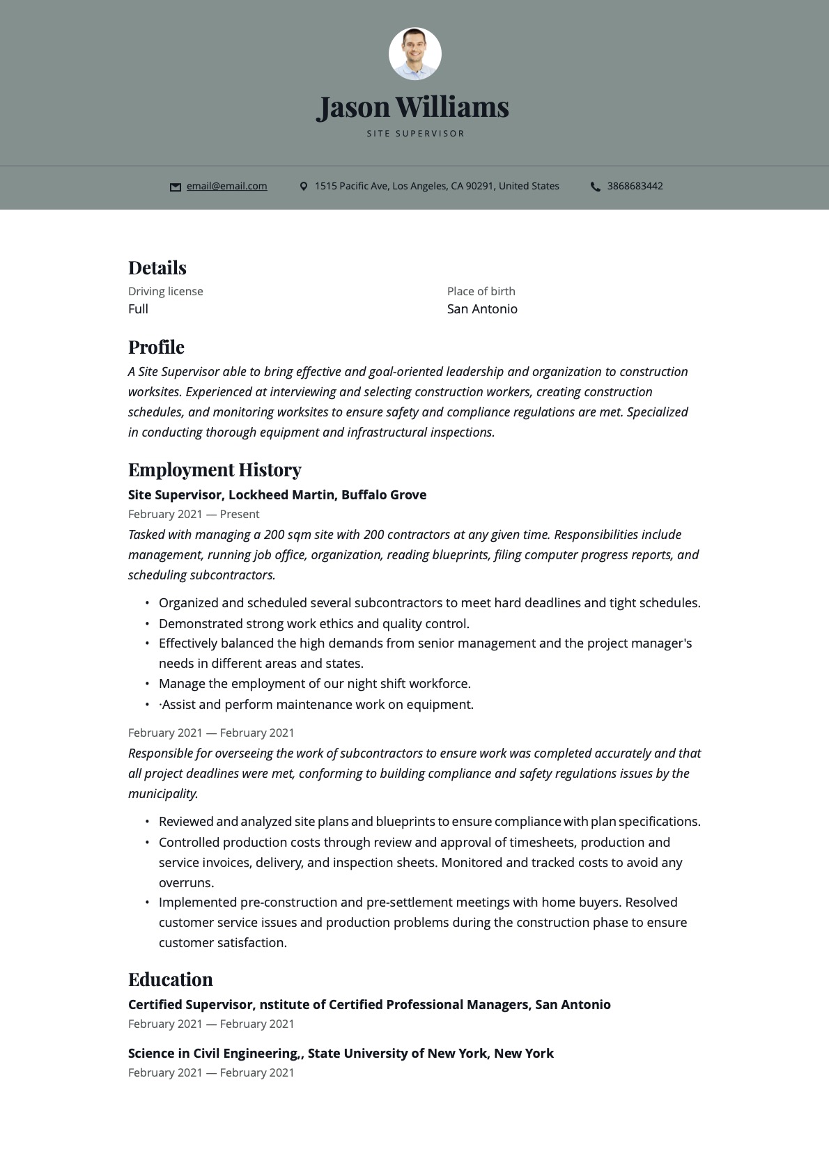 Example Resume Site Supervisor-11