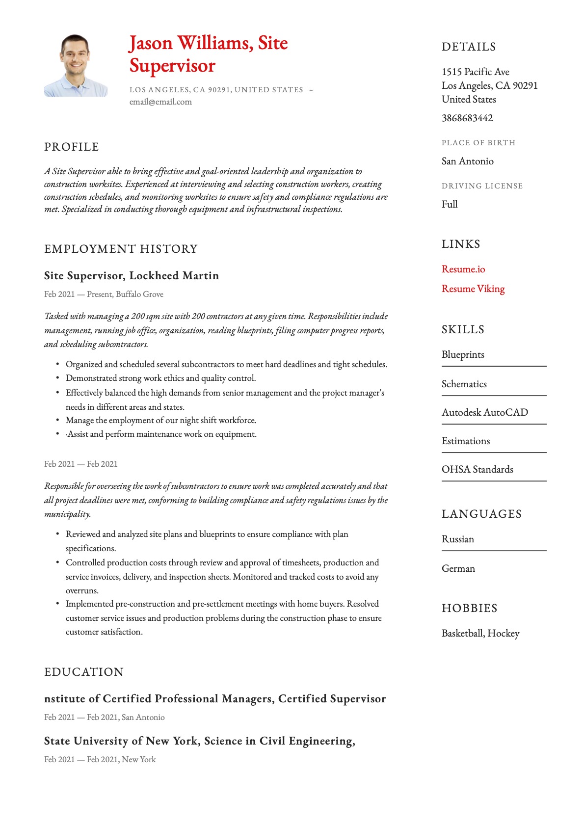 Example Resume Site Supervisor-12