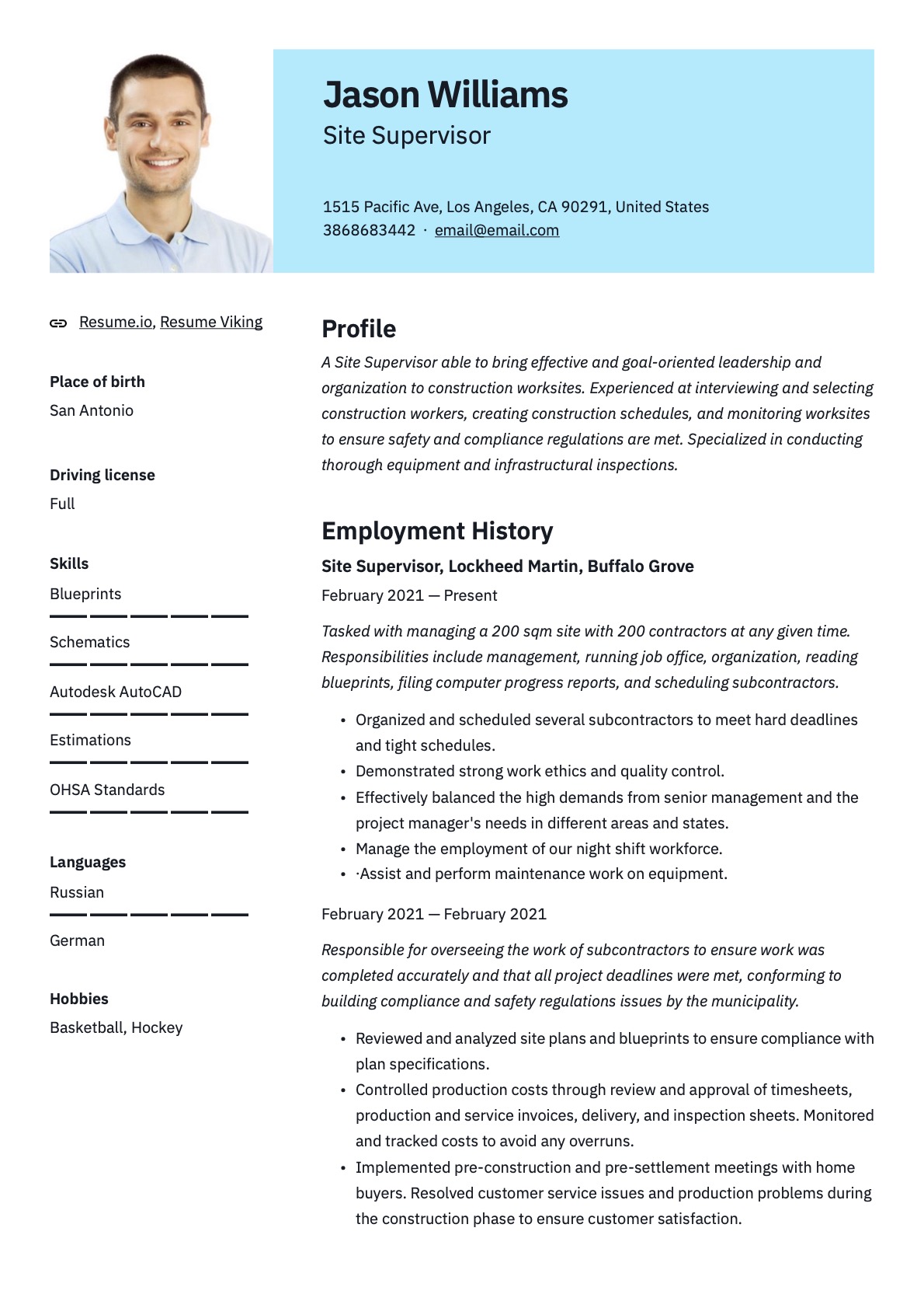 Example Resume Site Supervisor-3