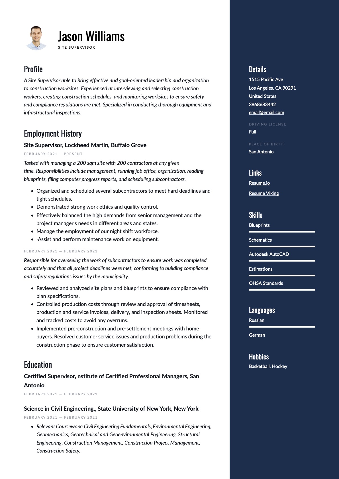 Example Resume Site Supervisor-4