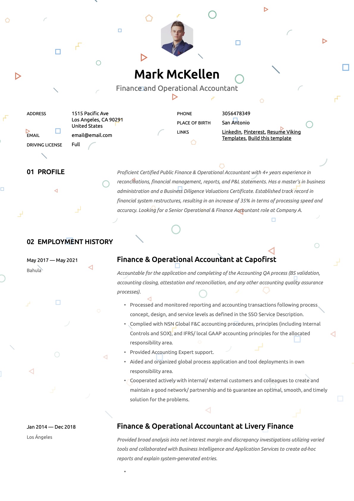 Creative Finance & Operational Accountant Resume
