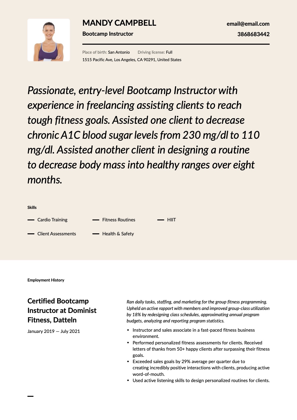 Modern Bootcamp Instructor Resume Template