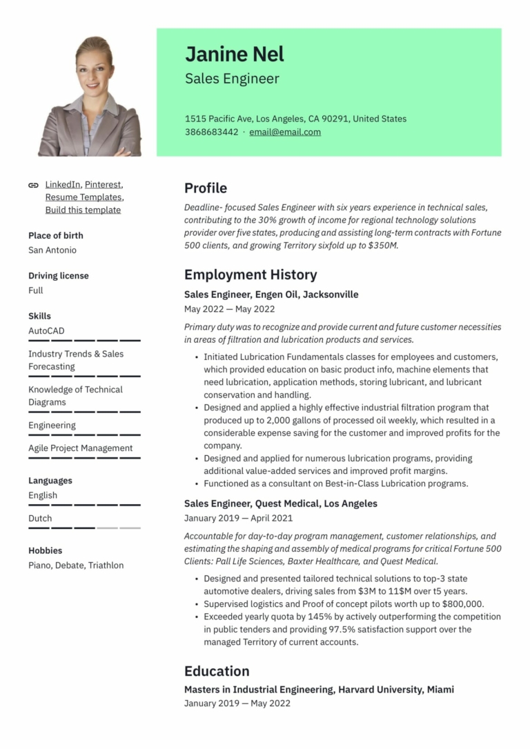 modern resume format download pdf