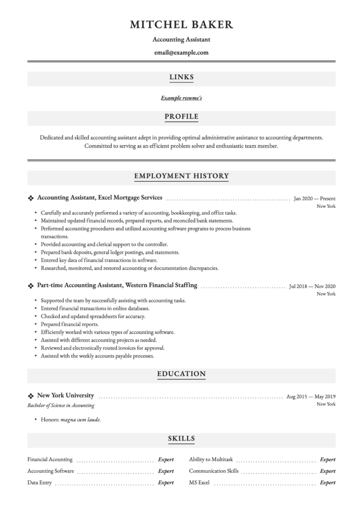 Made for the review resume